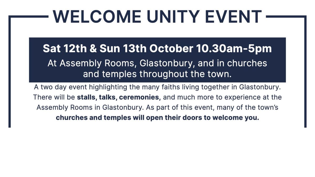 Welcome Unity - free community multifaith event