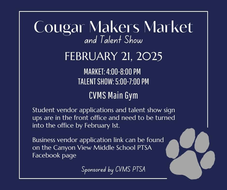 First Annual Cougar Makers Market & Talent Show!