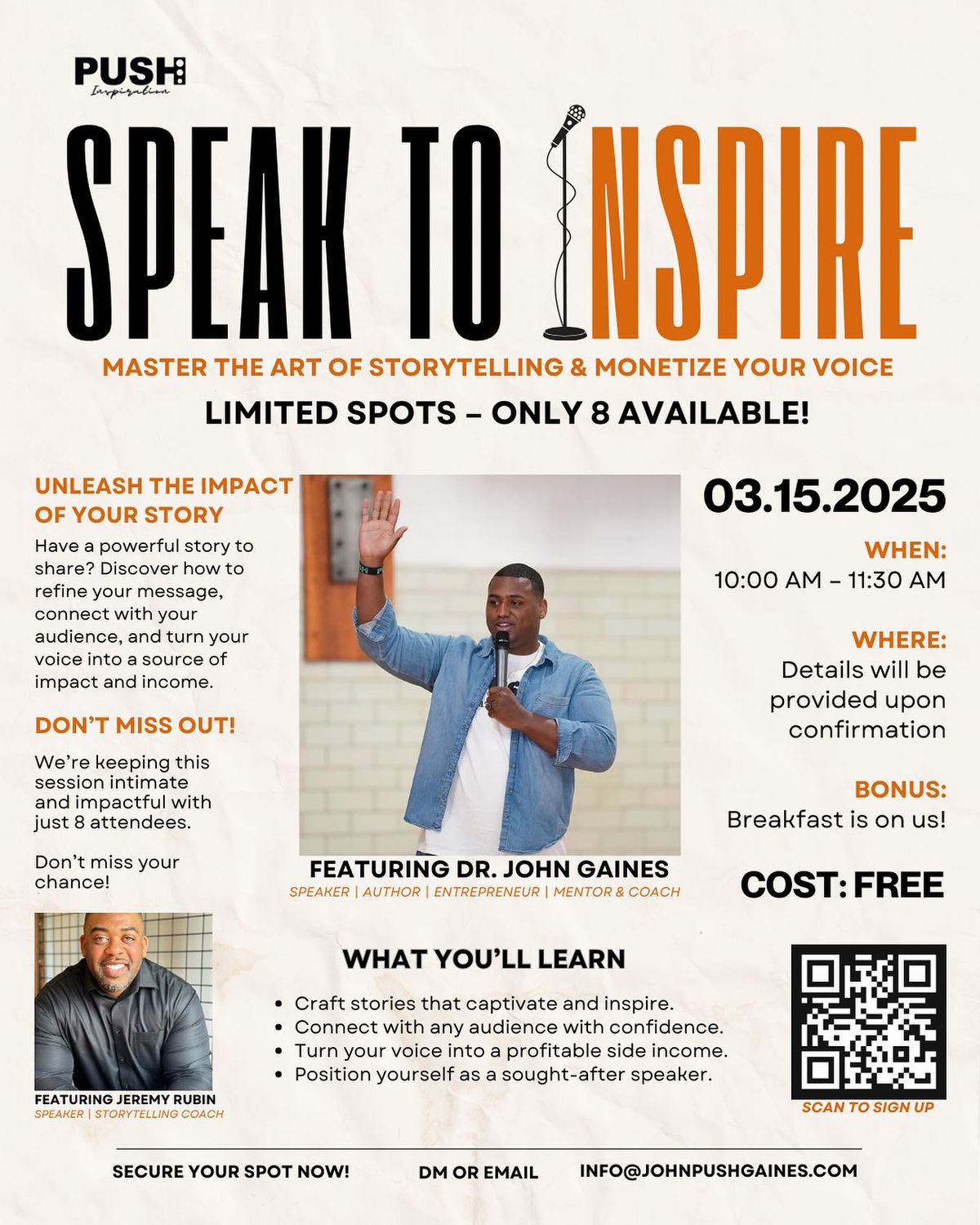 SPEAK TO INSPIRE