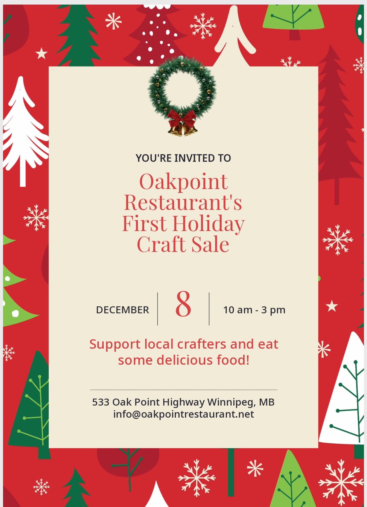 Oakpoint restaurants first holiday craft sale 