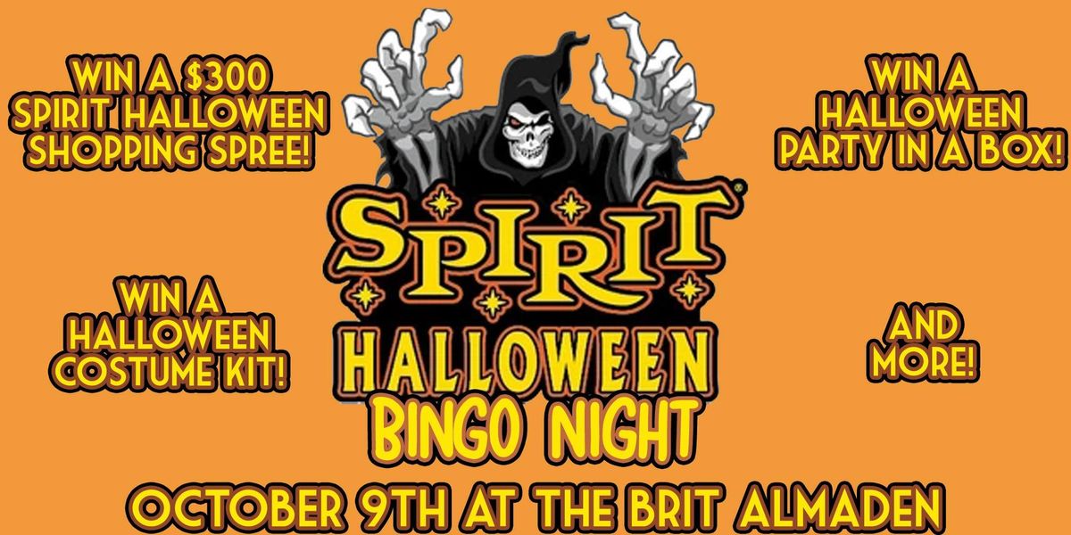 Spirit Halloween Bingo Night at the Brit Almaden!