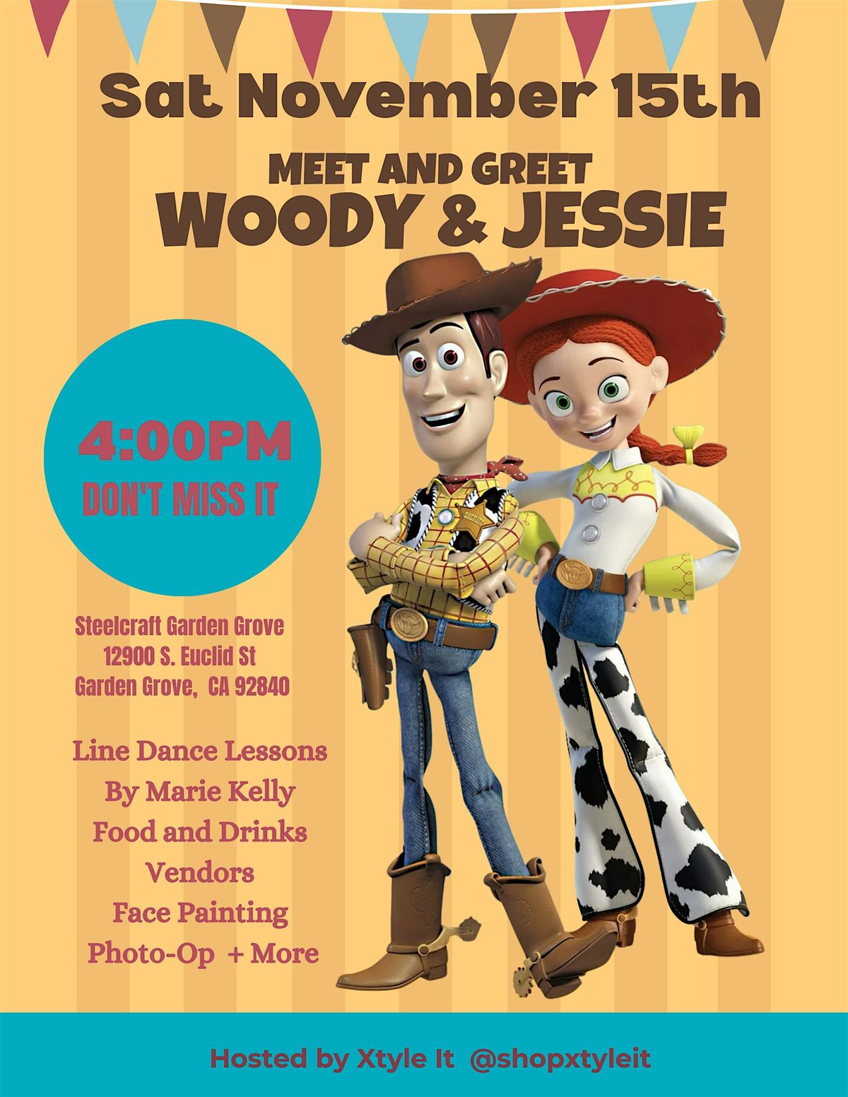 Meet Woody and Jessie at Steelcraft Garden Grove FREE ENTRY + More