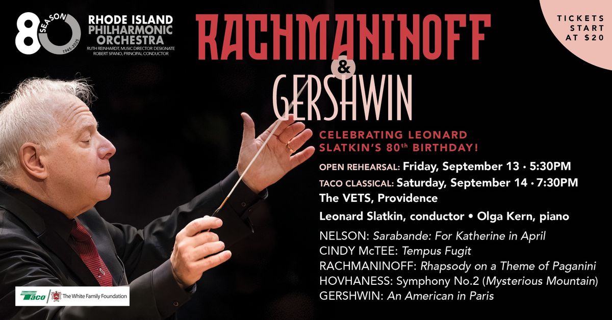 TACO Classical Concert- Rachmaninoff & Gershwin