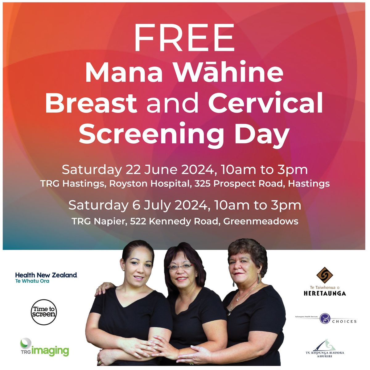 Free mana wahine breast and cervical screening day