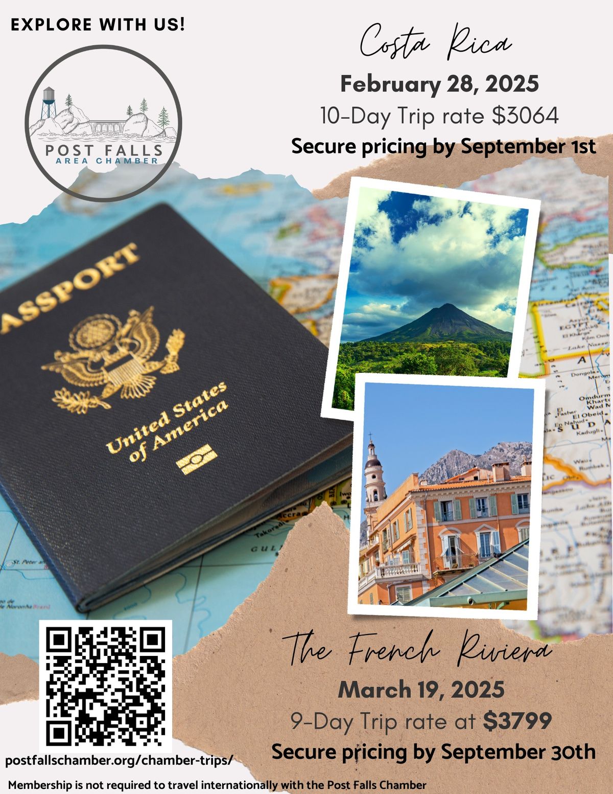 Explore the French Riviera or Costa Rica, Chamber Membership Not Required