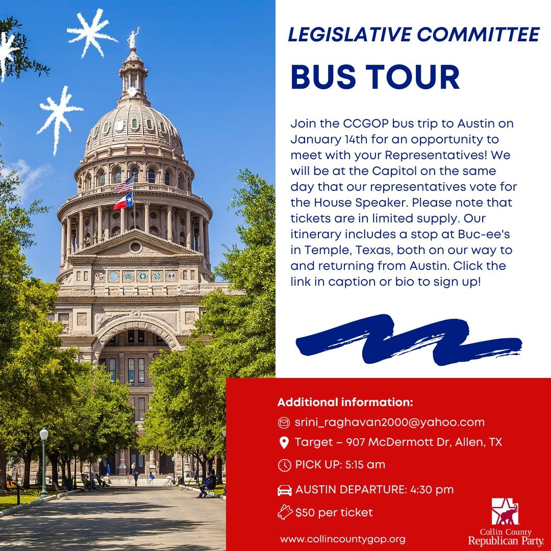 CCGOP Legislative Committee Bus Tour 