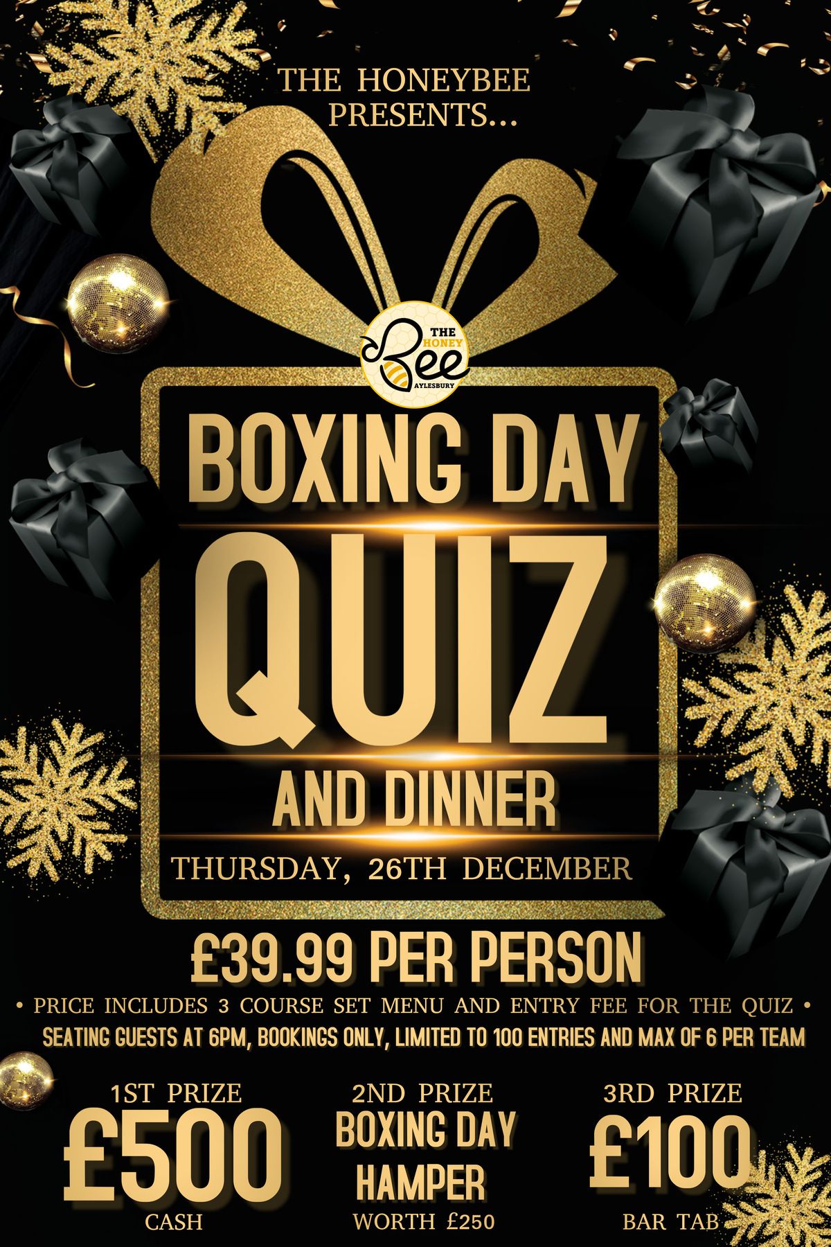 Boxing Day Quiz & Dinner Extravaganza