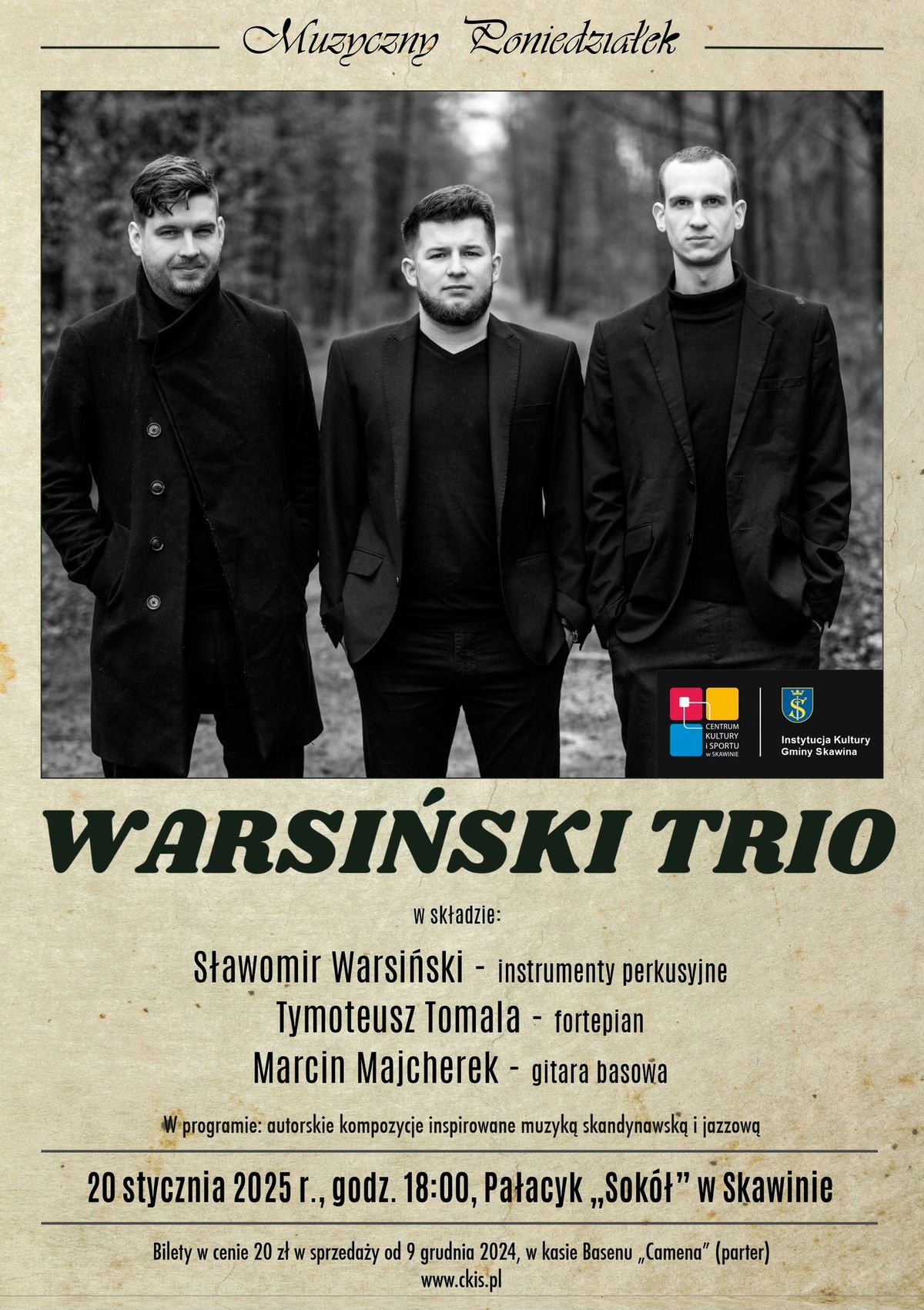 Koncert Warsi\u0144ski Trio w Skawinie 