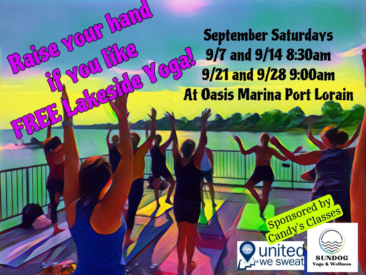 Free Saturday Lakeside Yoga sponsored by Candy's Classes