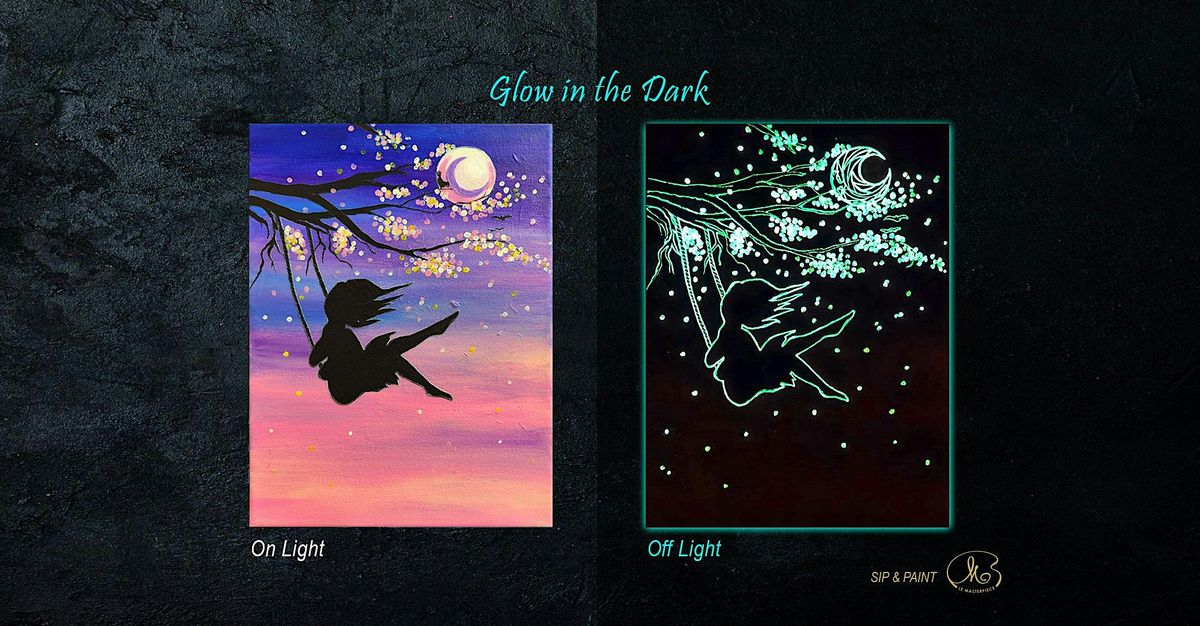 Sip and Paint (Glow in the Dark): Moonlit Swing (8pm Sat)