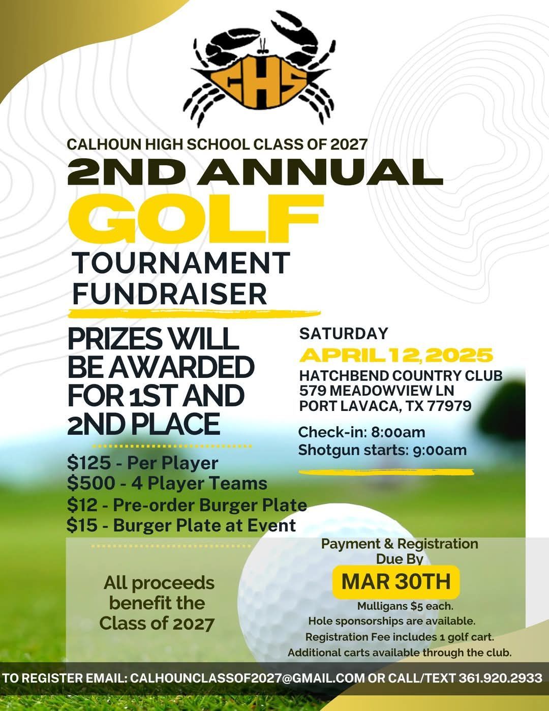 2nd Annual Golf Tournament Fundraiser