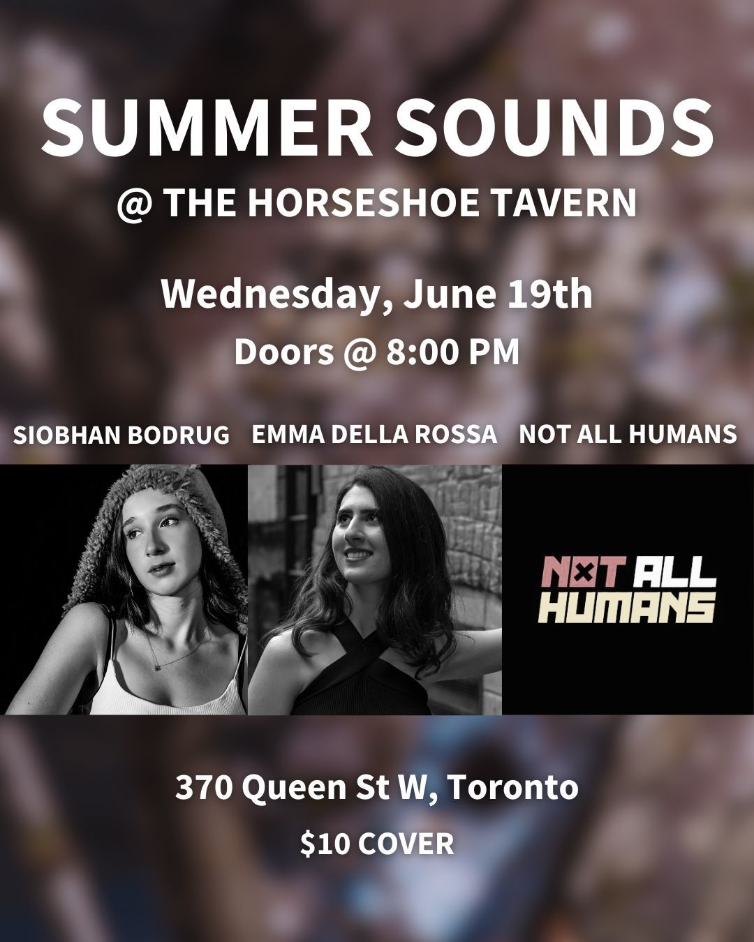 Summer Sounds with Siobhan Bodrug, Emma Della Rossa & Not All Humans