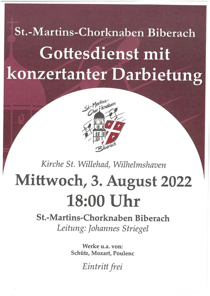 Gottesdienst und kleines Konzert der St.-Martins Chorknaben Biberach