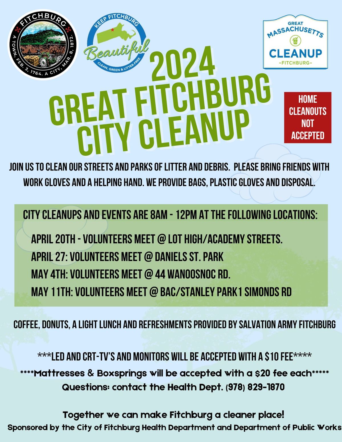 May 4th 2024 Great Fitchburg City Cleanup - 44 Wanoosnoc Rd