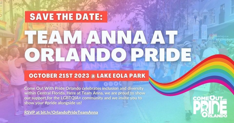 Save the Date: Join Team Anna at Orlando Pride