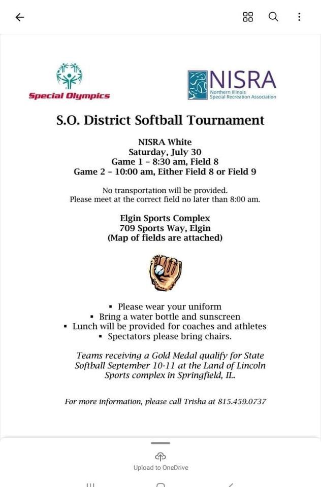 My 2022 NISRA WHITE KNIGHTS familys state qualifying softball