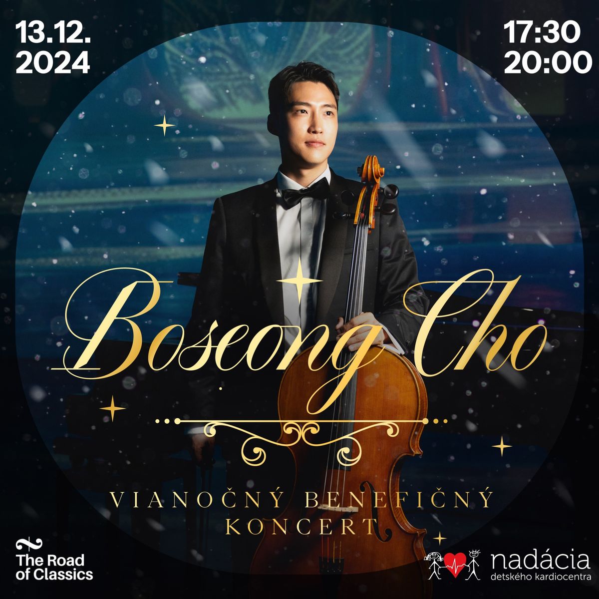 VIANO\u010cN\u00dd BENEFI\u010cN\u00dd KONCERT : CELLISTA BOSEONG CHO