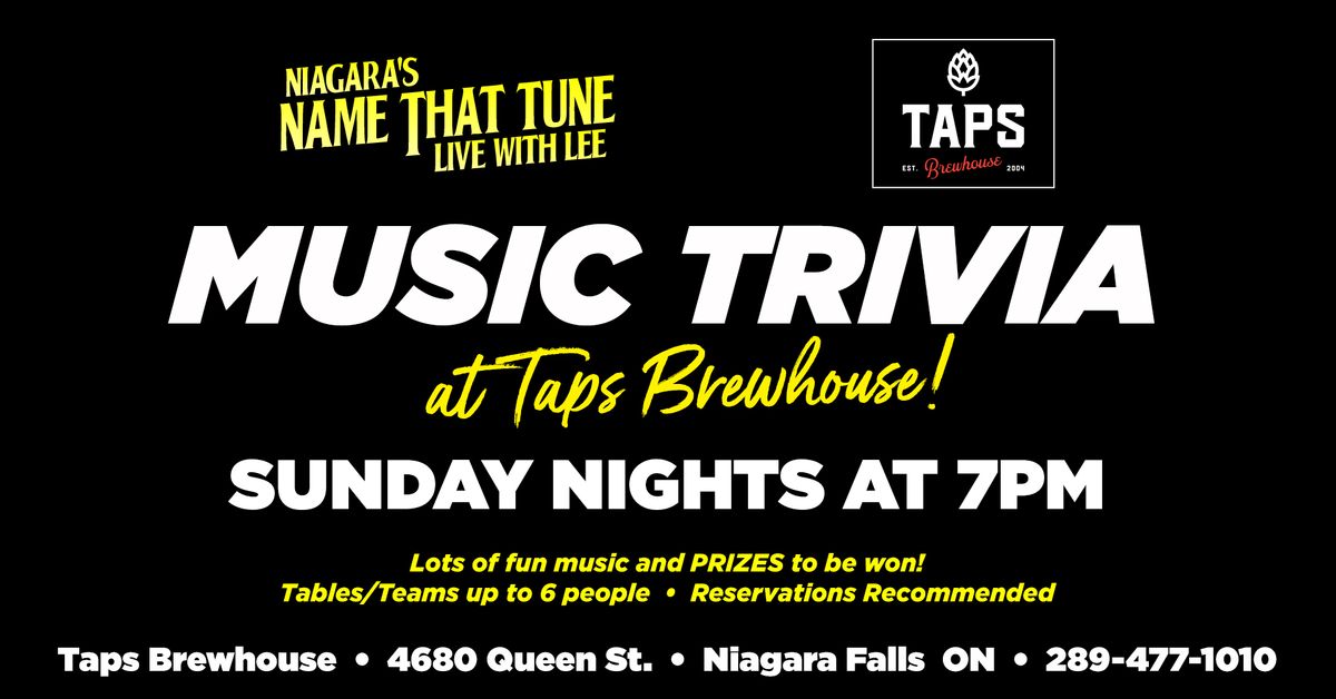 Niagara's Name That Tune Music Trivia at Taps!