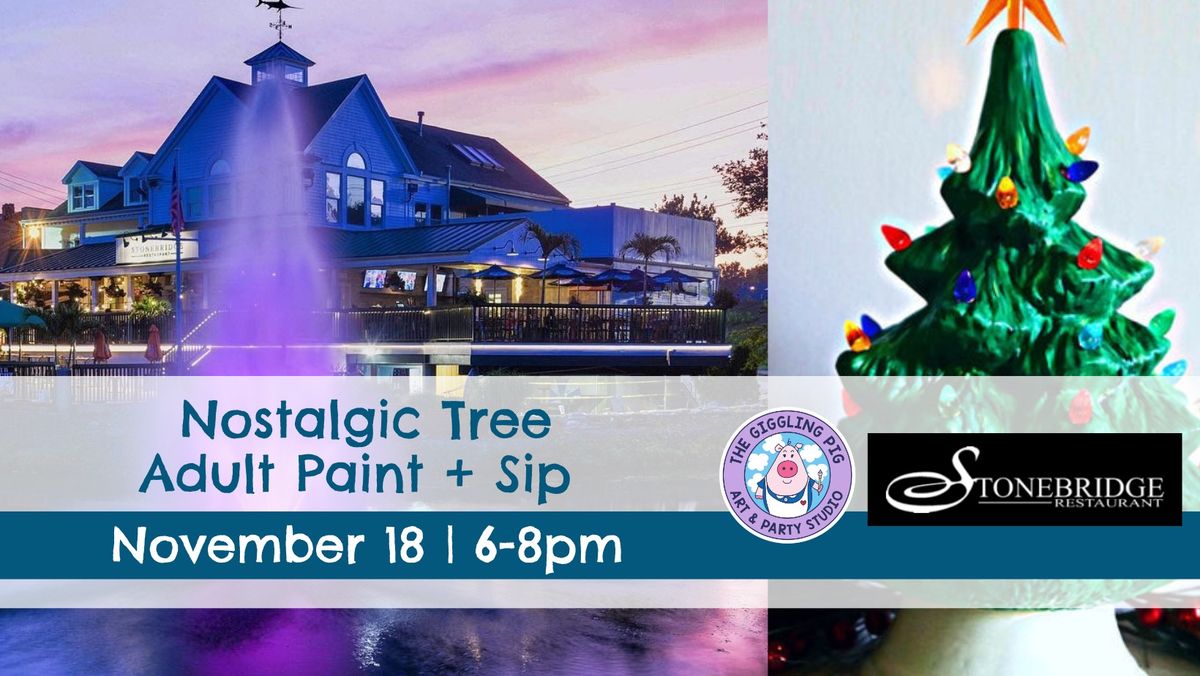 Nostalgic Christmas Tree Paint + Sip at Stonebridge