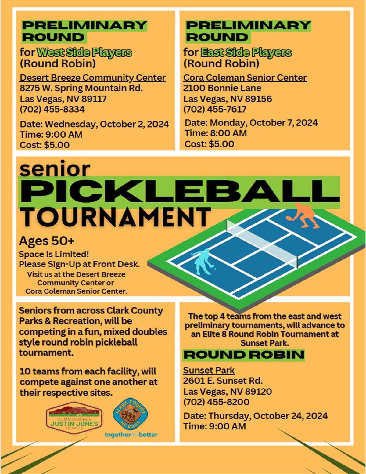 West Preliminary Round for Semi-Annual Senior Pickleball Tourney