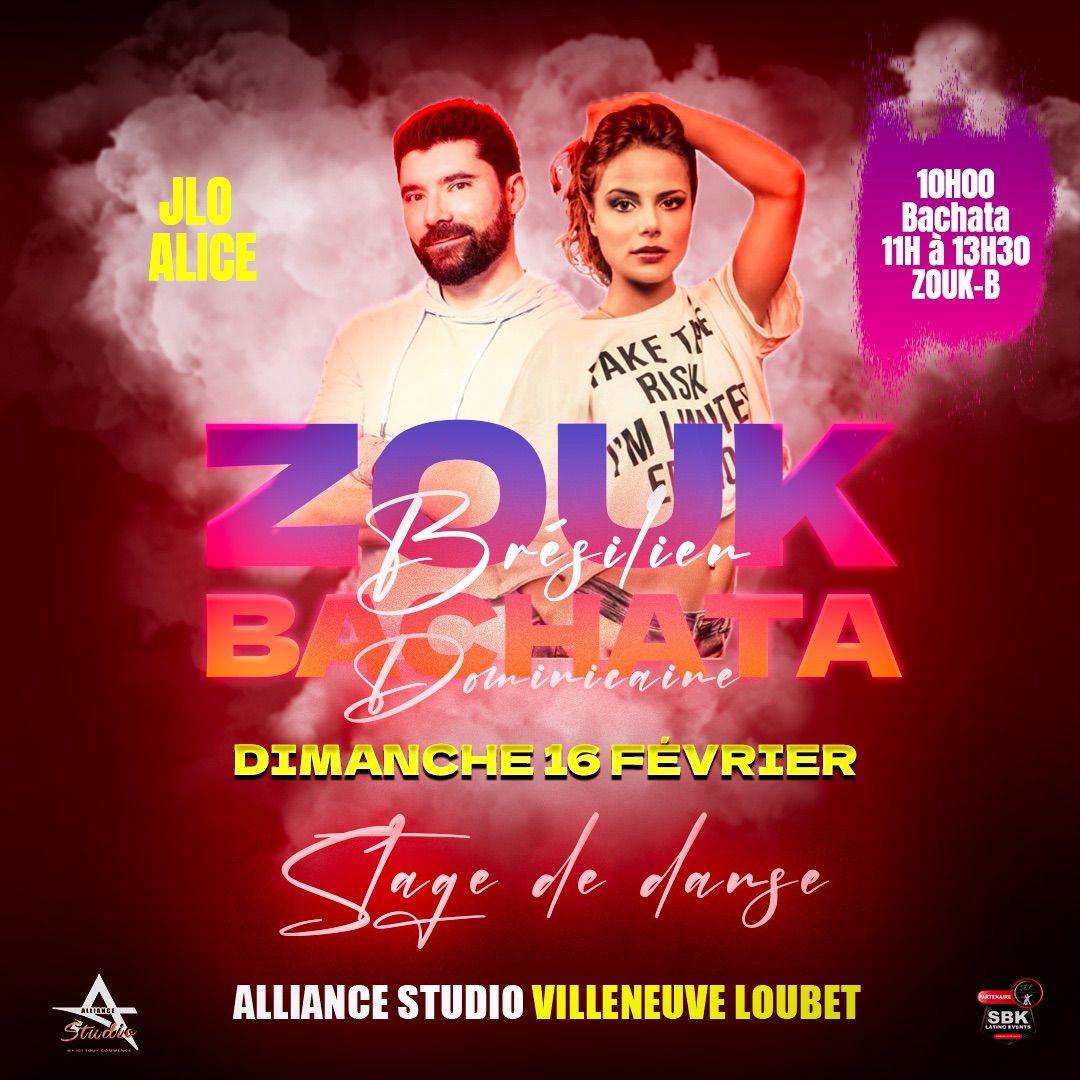 Stage de ZOUK BR\u00c9SILIEN & BACHATA chez alliance studio d\u00e9couverte 