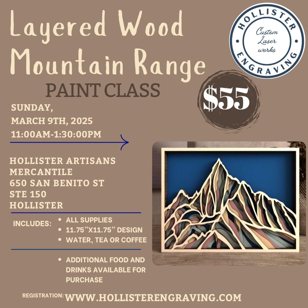 Layered Wood Mountain Range Paint Class