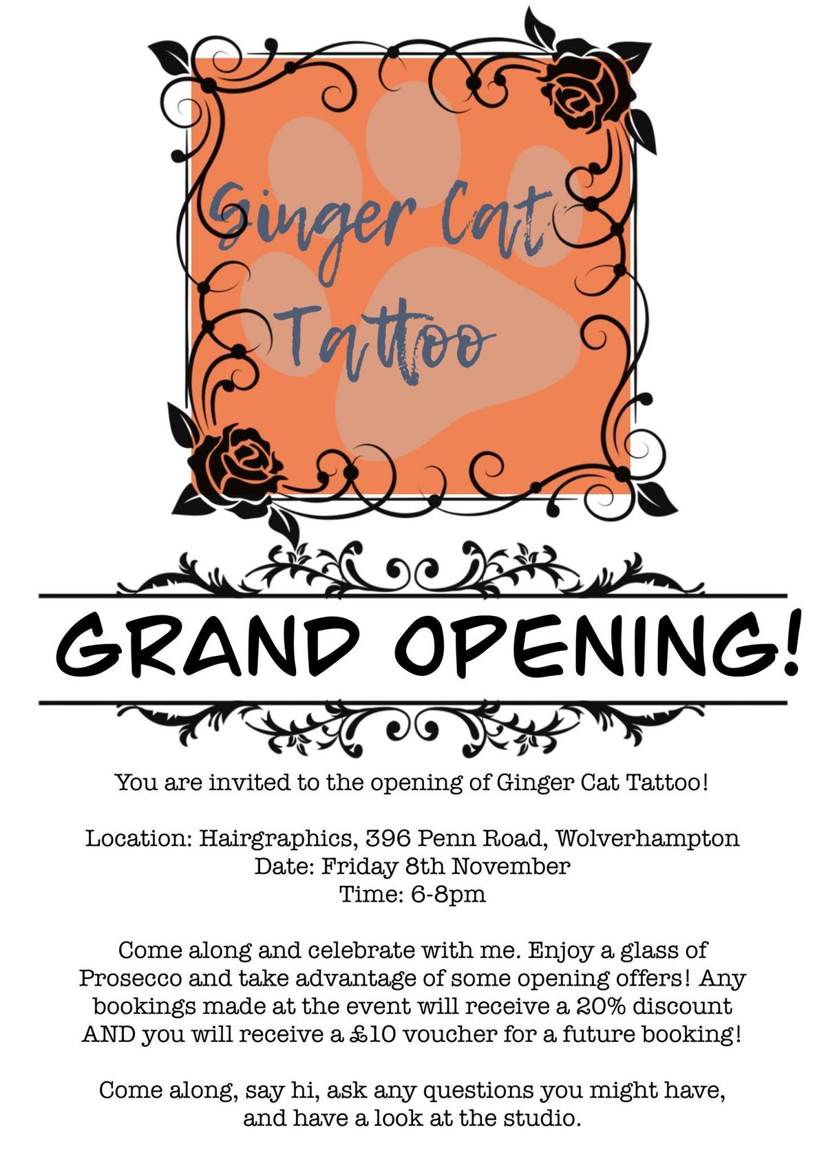 Ginger Cat Tattoo Grand Opening