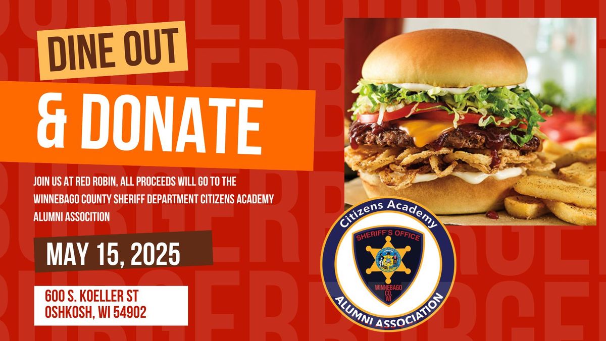 Dine Out & Donate: Red Robin & Winnebago Sheriff Citizen's Academy Alumni Association