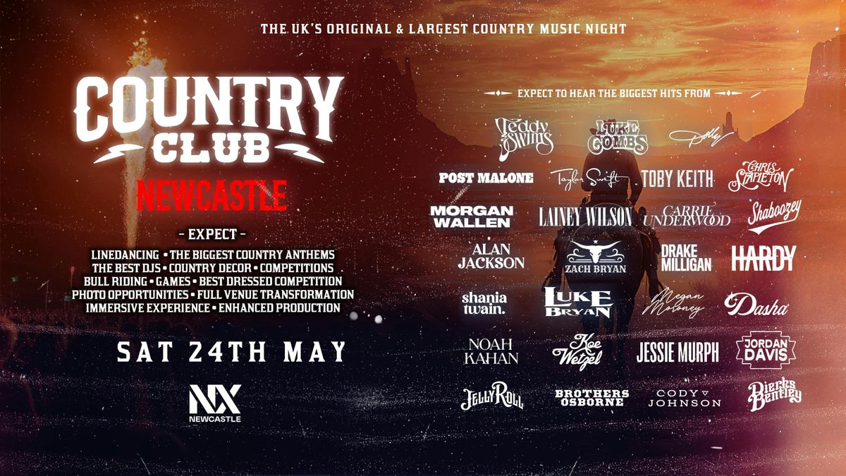 Country Club \u26a1- Indoor Country Music Festival \u2022 24th May \u2022 Newcastle | NX Club