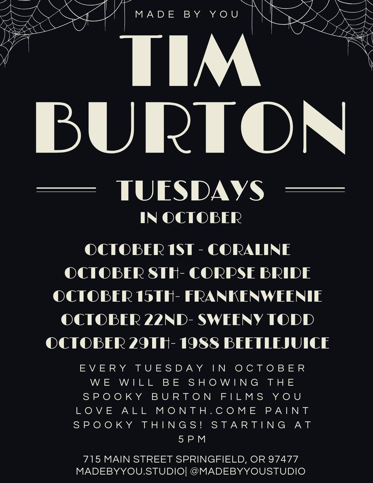 Tim Burton Tuesdays @ Made By You