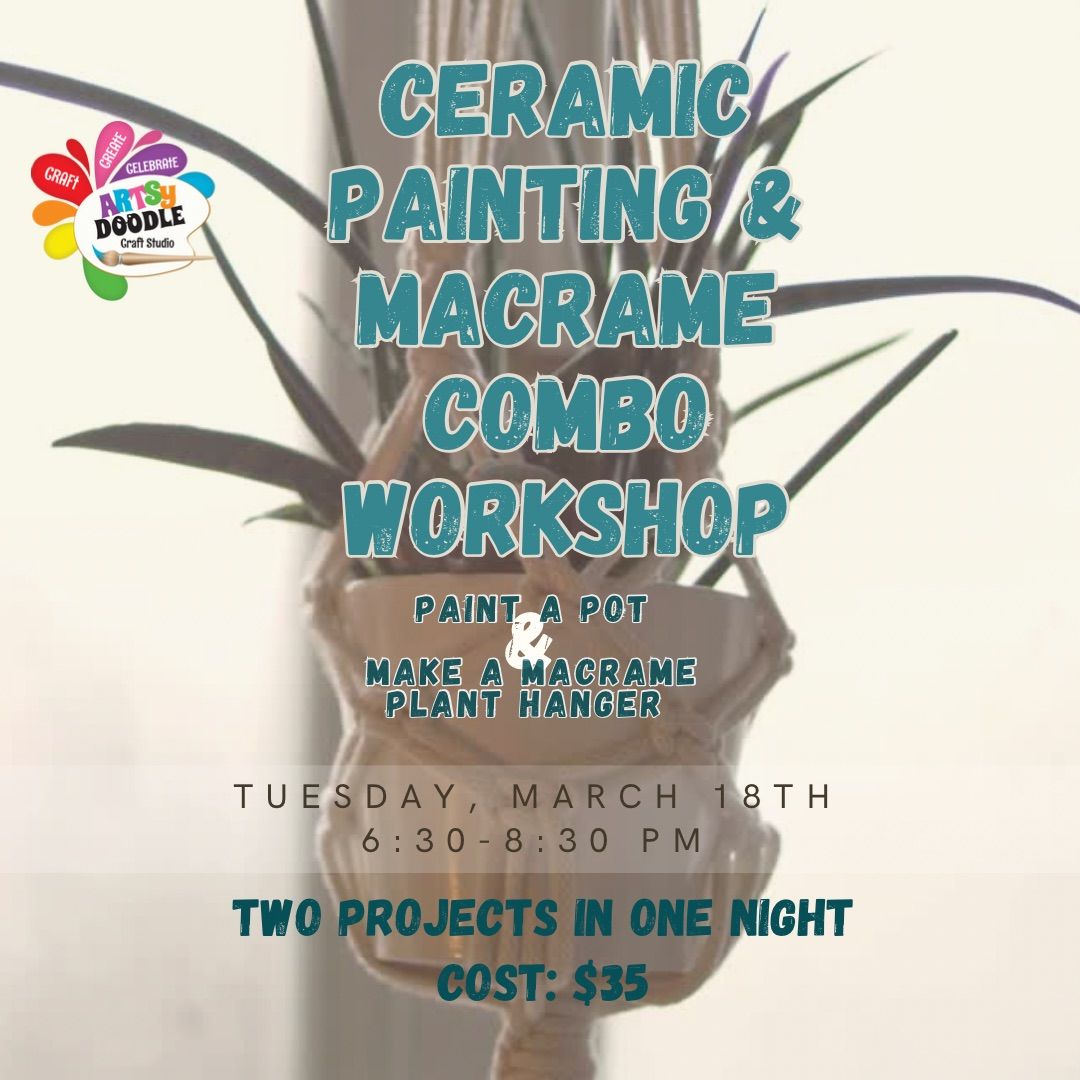 Ladies Night Out - Macrame & Paint a Ceramic Pot Combo Night