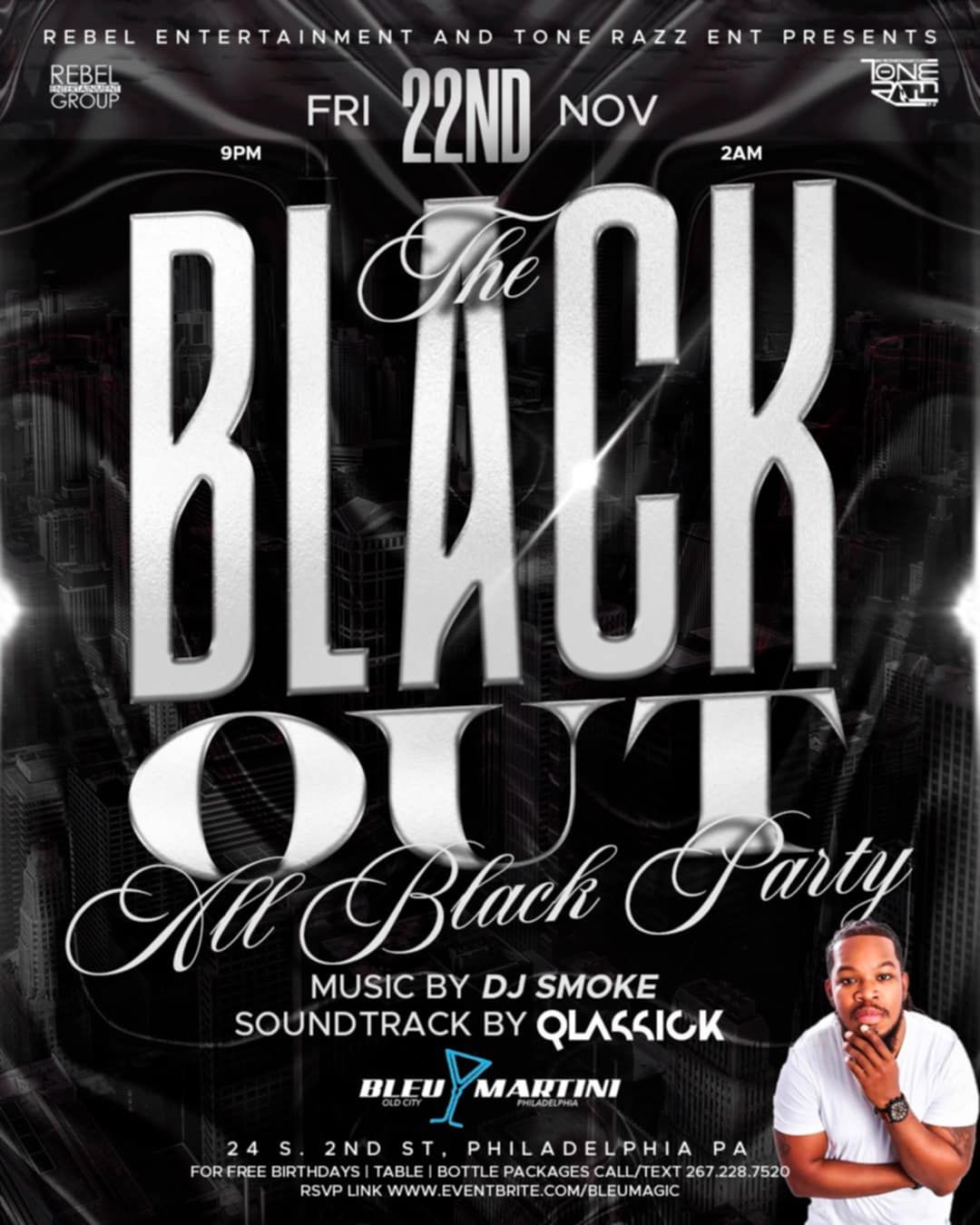 THE BLACK OUT - ALL BLACK PARTY @ bleu martini philly 