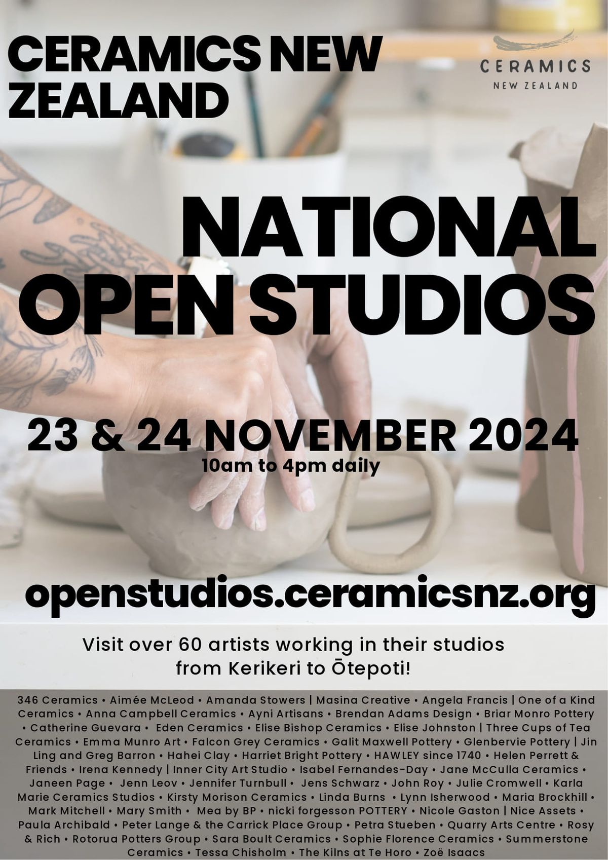 Ceramics NZ Open Studio Weekend at The Garden Pottery Dtudio