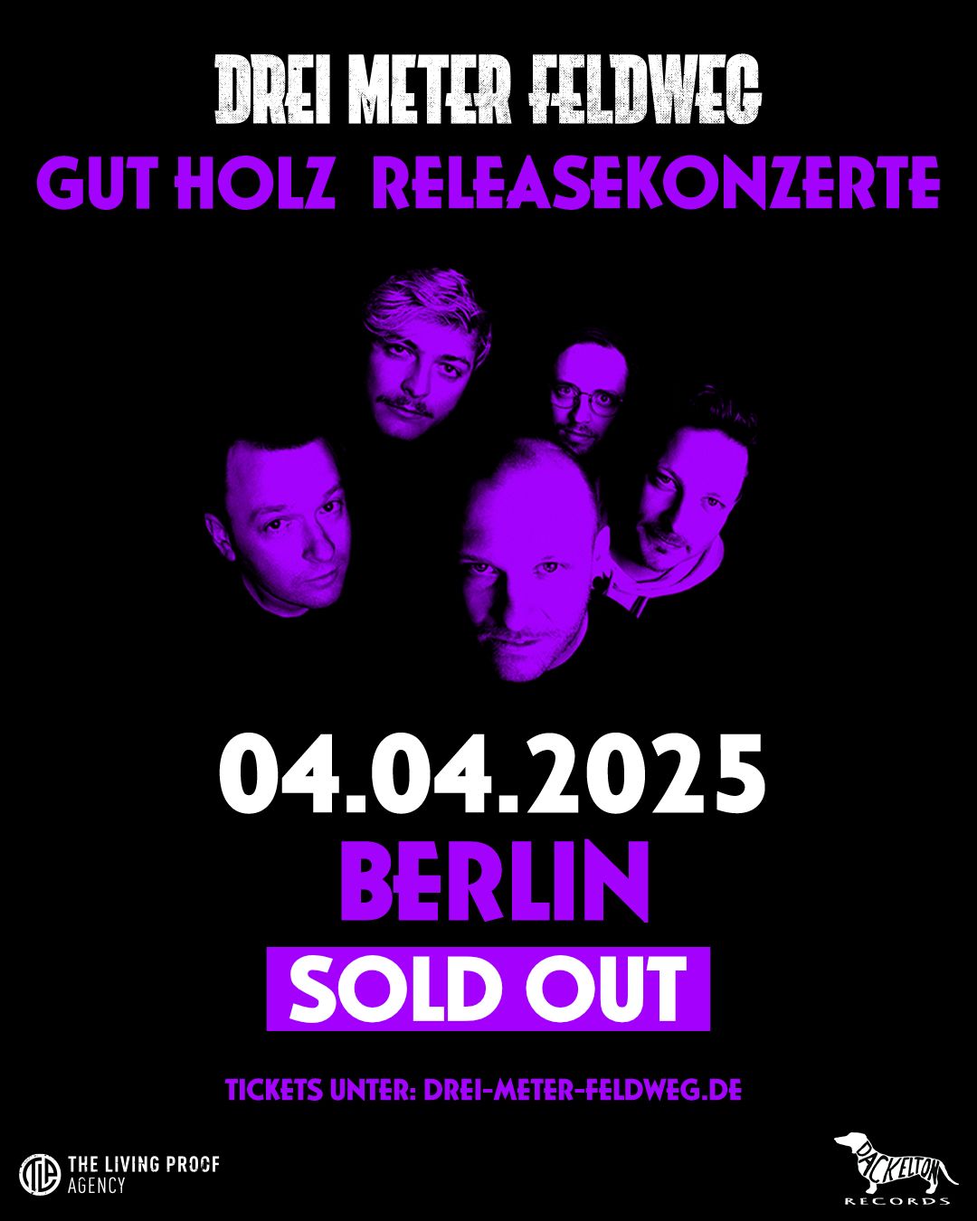 Sold out! DREI METER FELDWEG - GUT HOLZ RELEASEKONZERT in Berlin