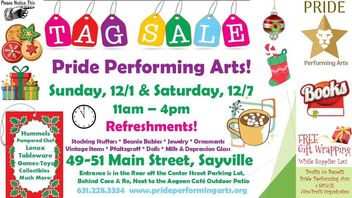 Holiday Tag Sale Fundraiser at Pride Performing Arts!