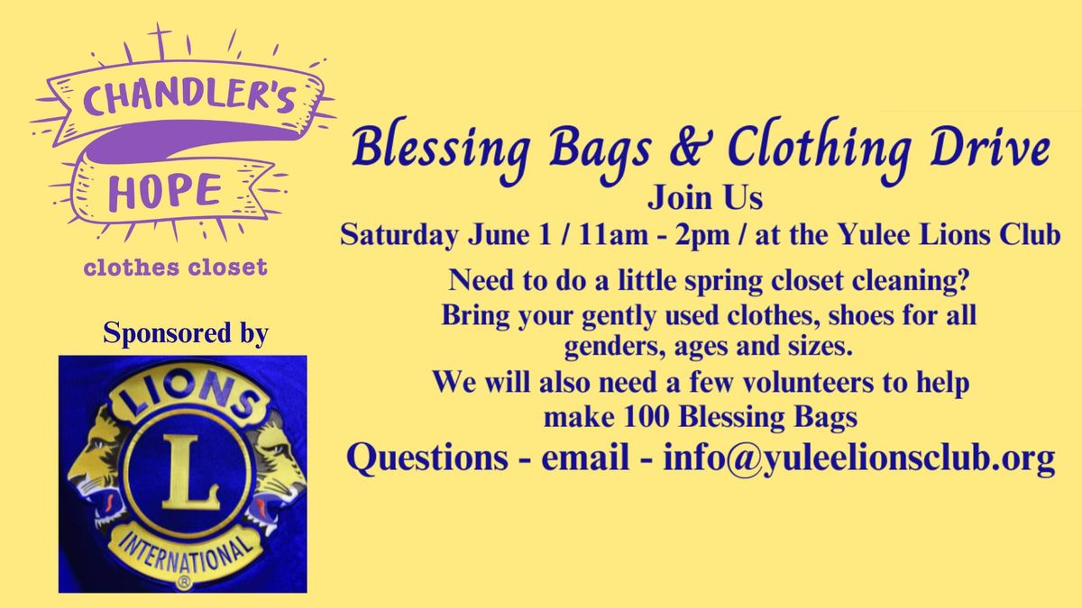 Blessing Bag & Clothing Drive for Chandler's Hope