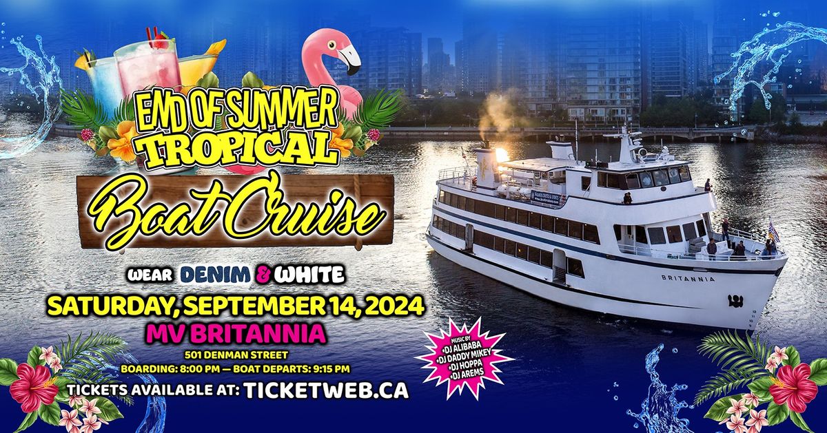 End of Summer Tropical Boat Cruise - Sept. 14