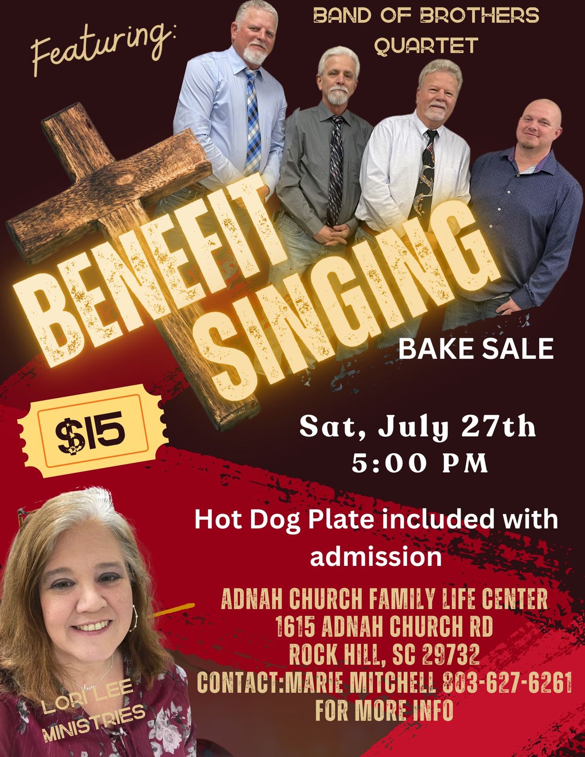 Benefit Singing and Hot Dog\/Bake Sale
