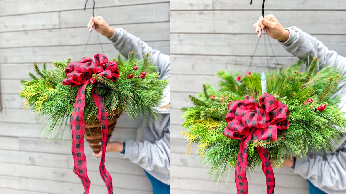 Decorate a Cone Basket for the Holiday's 