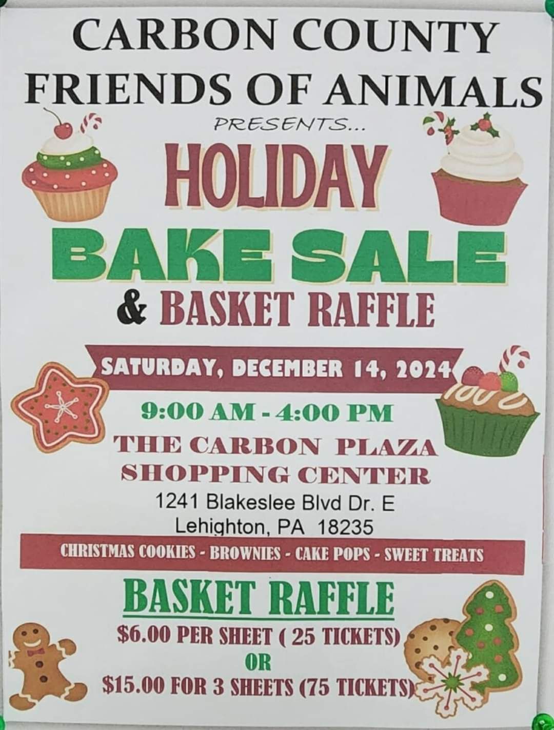 Holiday Bake Sale and Basket Raffle