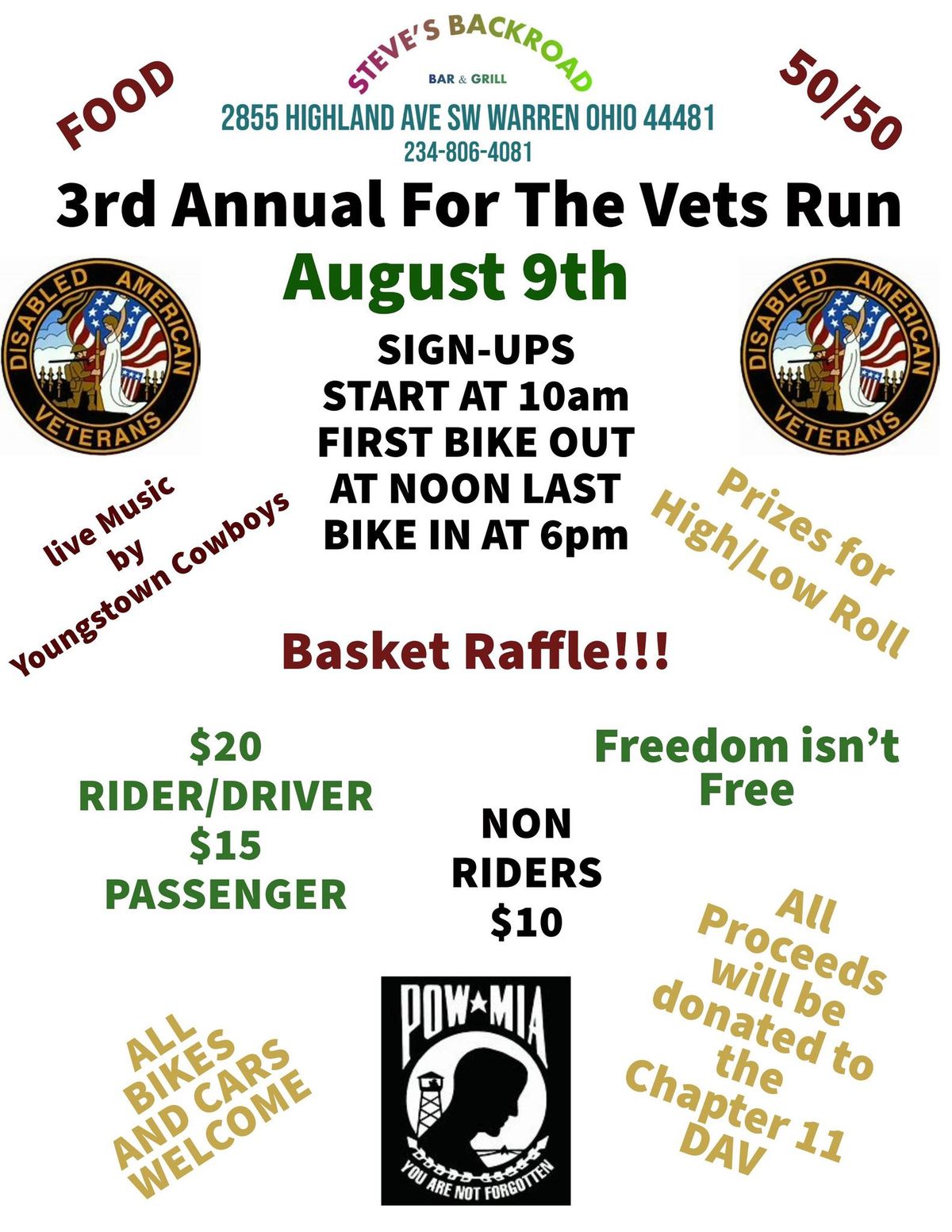 3rd Annual for the Vets Run