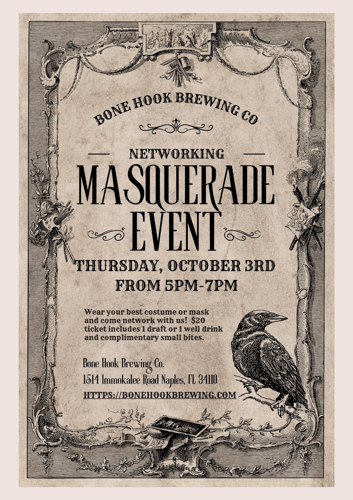 Bone Hook Masquerade Networking Event \ud83c\udfad