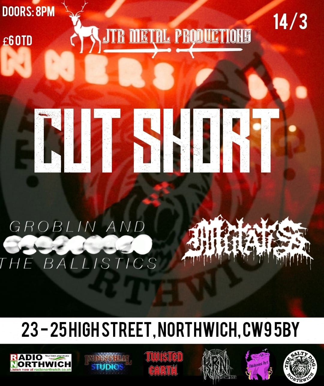 JTR Metal Productions Presents: Cut Short \/ Groblin and the Ballistics \/ Mutatis