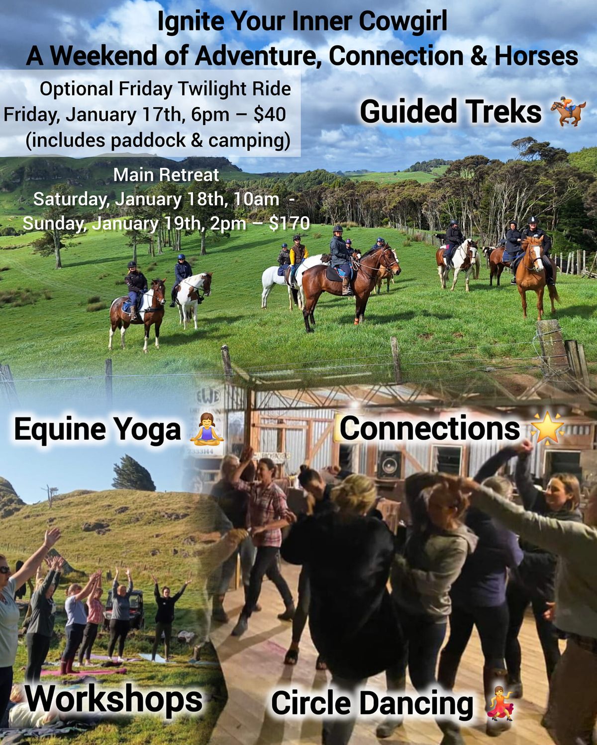 Ignite Your Inner Cowgirl: A Women\u2019s Weekend of Horse Treks, Connection, and Self-Care in Nature