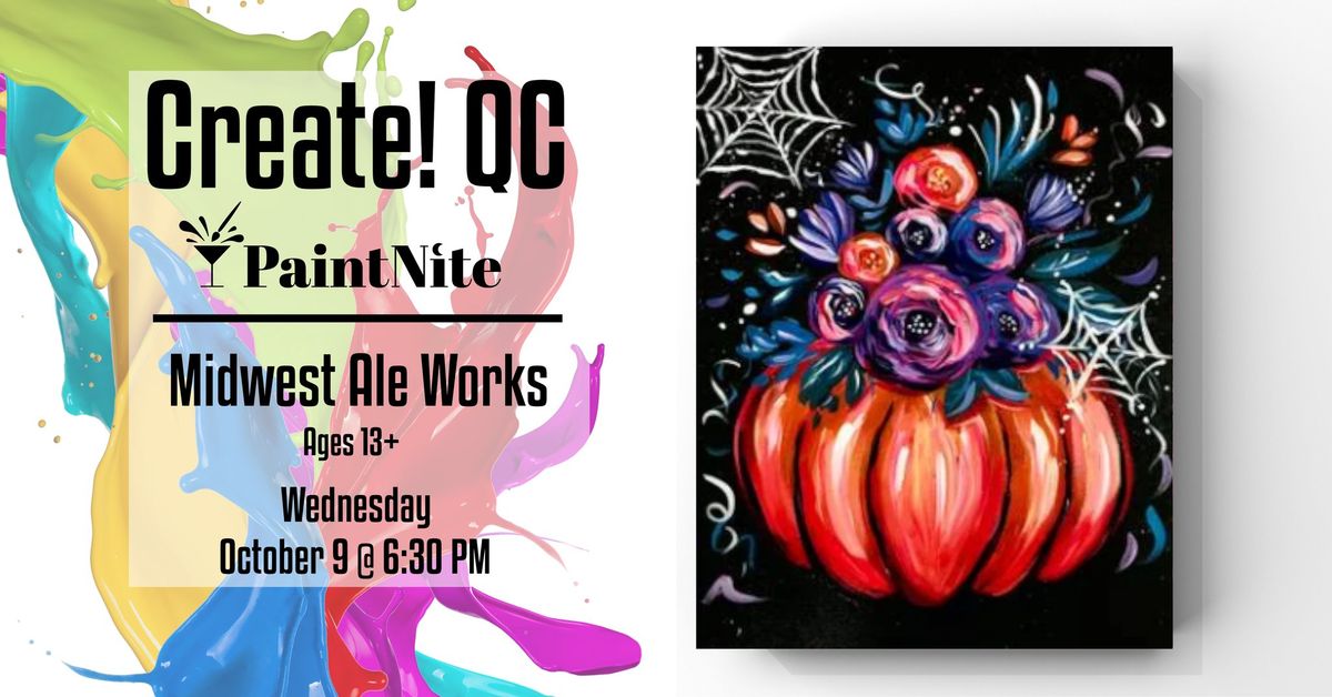 Paint Nite at Midwest Ale Works: Spooky Pumpkin Booquet