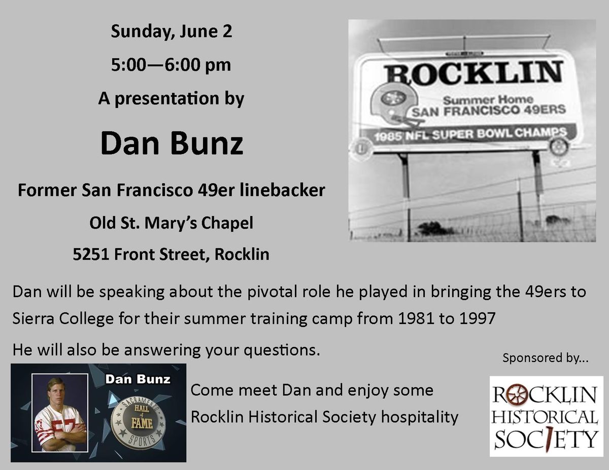 A Conversation with Dan Bunz, Rocklin Historical Society Speaker Series