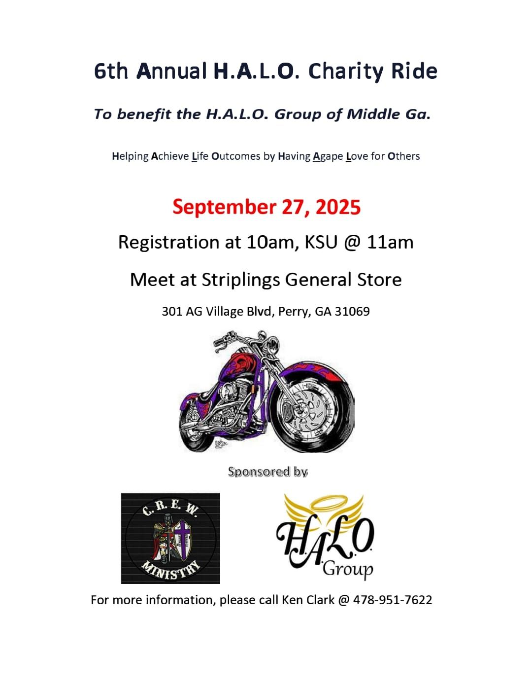 6th Annual H.A.L.O. Charity Ride