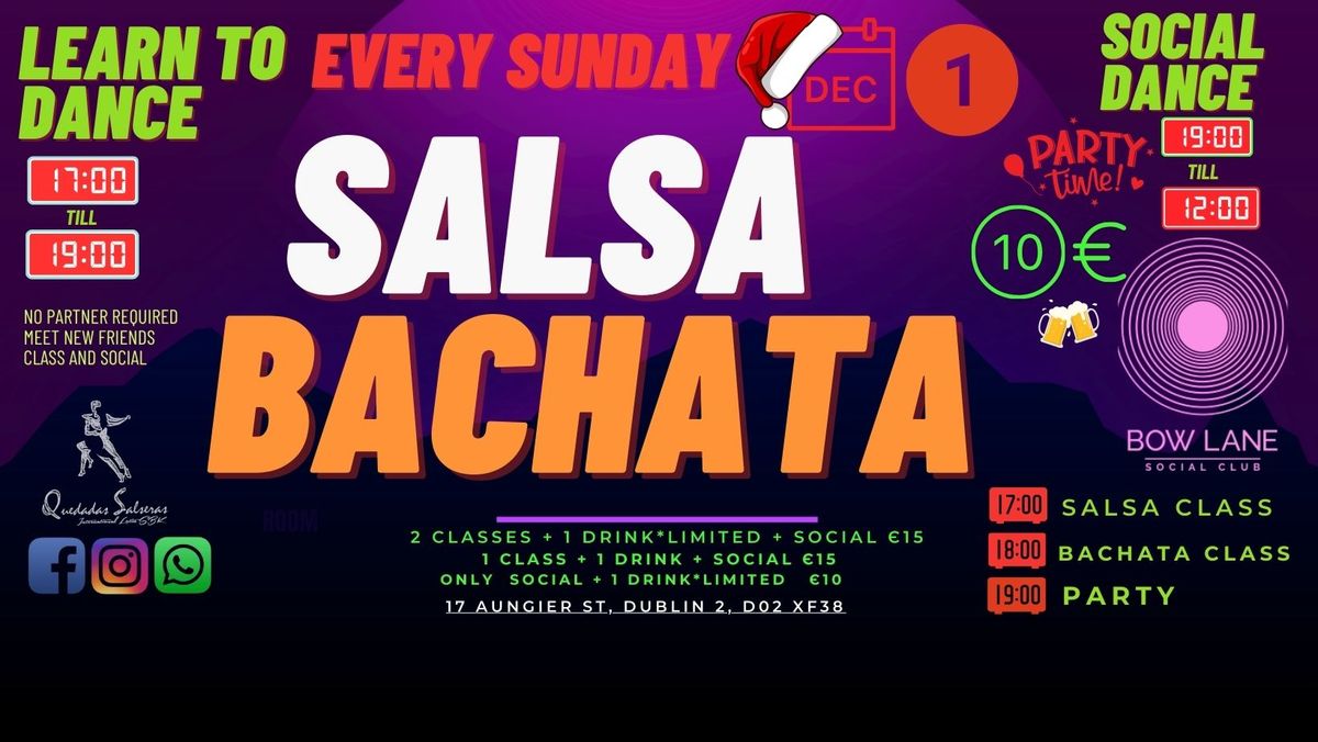 SUNDAY CLASSES - BACHATA & SALSA &SOCIAL at BOW LANE