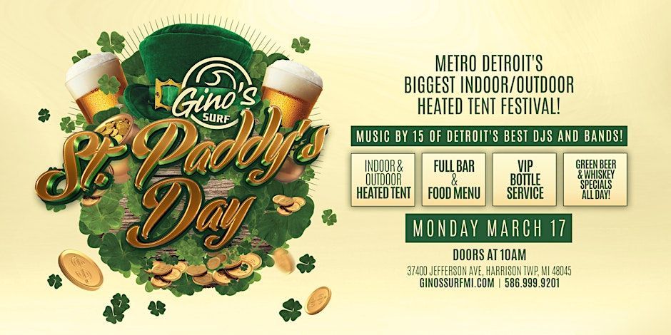 The St Paddy's Day Festival at Gino's Surf on March 17th!