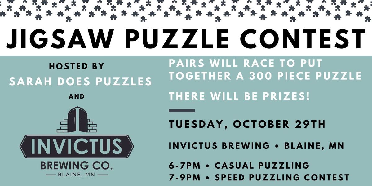 Pairs Jigsaw Puzzle Contest at Invictus Brewing Co with Sarah Does Puzzles